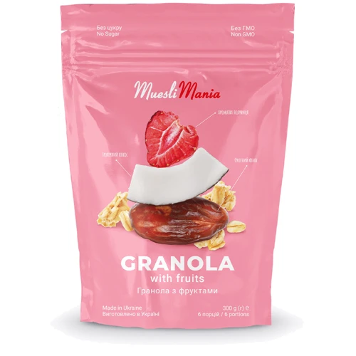 Гранола Muesli Mania Granola with fruits с фруктами 300 г (4820220140630)