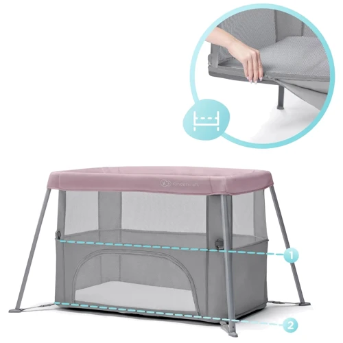 Кровать-манеж 2 в 1 Kinderkraft Movi Pink (KCMOVI00PNK0000) фото 6