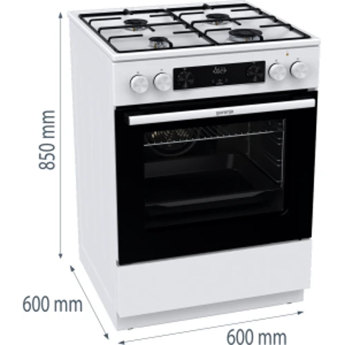 Плита комбинированная Gorenje GKS6C70WJ: Количество газовых конфорок 4