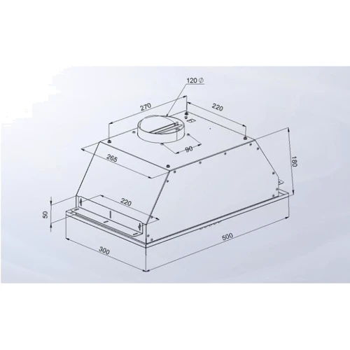 Витяжка Artel ART CANOPI 350 White: Рекомендована площа приміщення (при висоті 2,7 м), м² 10.5-16.4