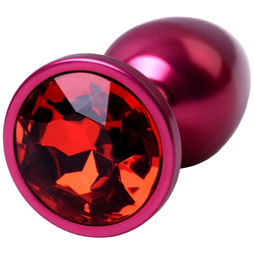 Анальная пробка с кристаллом Metal By Toyfa Burgundy Anal Plug Ruby