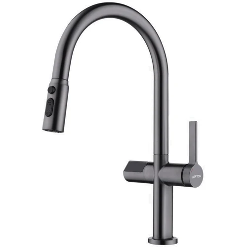 Смеситель для кухни Lefton Automatic Sensor & Pull-Down Kitchen Faucet with Temperature Display-KF2206 Grey