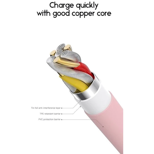 Кабель T-PHOX USB Cable to Lightning Kitty 1m Pink (T-L817 Pink) фото 5