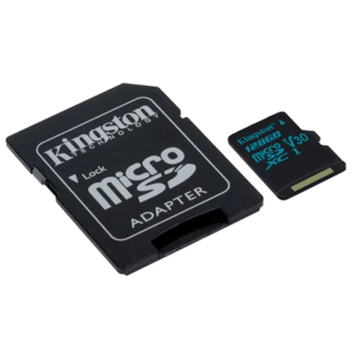 Карта памяти Kingston 128GB microSDXC Class 10 UHS-I U3 V30 + adapter (SDCG2/128GB)