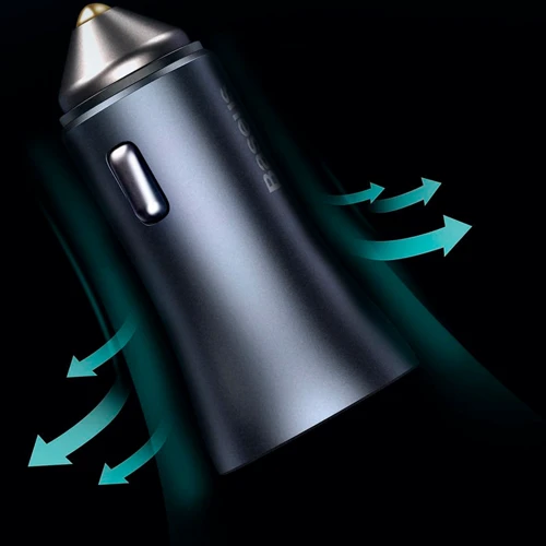 Зарядное устройство Baseus Car Charger USB+USB-C Golden Contactor Pro 40W Dark Gray with USB-C Cable (TZCCJD-0G) фото 11