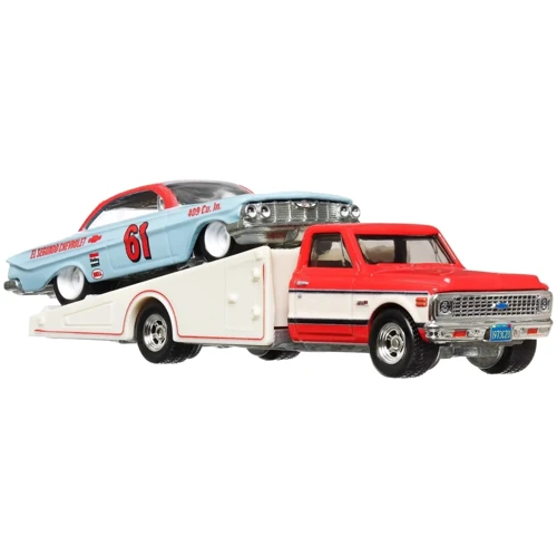 Коллекционная модель машинки Hot Wheels Car Culture 1961 Impala и 1972 Chevy Ramp Truck (FLF56/HKF40)