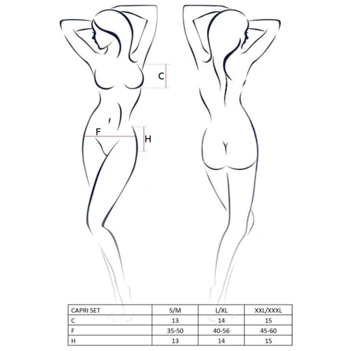 Эротический комплект Passion CAPRI SET black XXL/XXXL