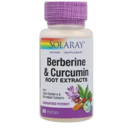 Solaray Berberine & Curcumin Берберин и куркумин экстракты корней 60 вегетарианских капсул