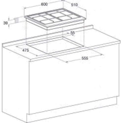 Варильна поверхня газова Hotpoint-Ariston PCN 640 T (AN) R /HA: Розташування панелі спереду з боків