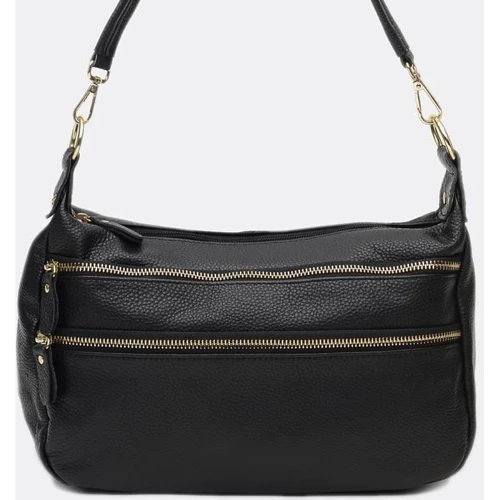 Женская сумка через плечо Borsa Leather черная (K1213-black): Пол Женский