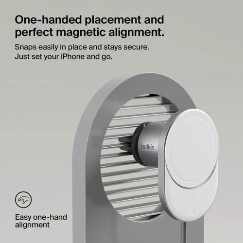 Держатель Belkin Car Holder Wireless Charger BoostCharge Pro Qi2 with MagSafe 15W Gray (WIC008btGR-V2)