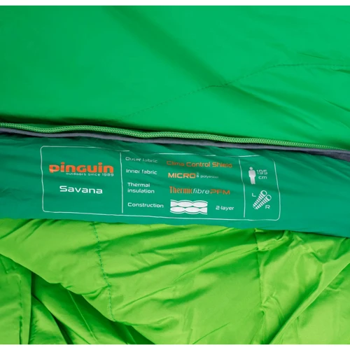 Спальный мешок Pinguin Savana (5/0°C) 195 см - Right Zip Green (PNG 236446) 2020: Ширина в плечах 80 см