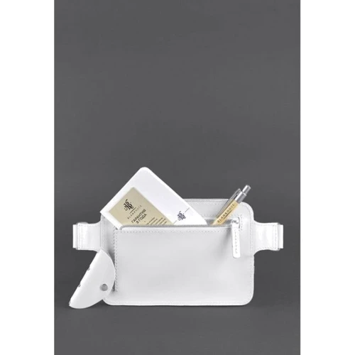 Жіноча поясна сумка Dropbag Mini BlankNote біла (BN-BAG-6-light-bw): Фактура матова, Гладка