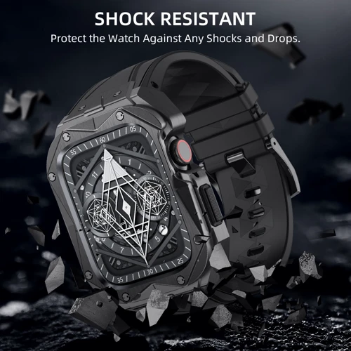 Аксесуар для Watch Rubber TPU with Stainless Steel Case Black/Grey (FLS181113) для Apple Watch 44/45/49mm Ultra фото 4