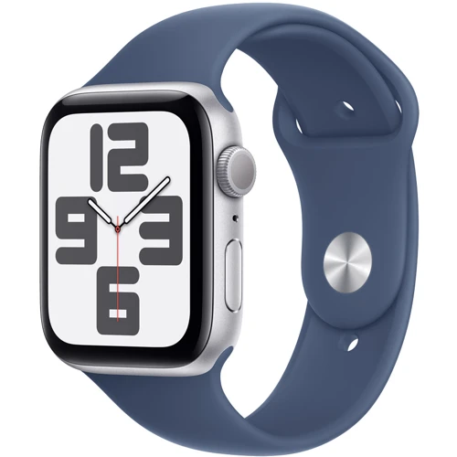Apple Watch SE 2 2024 40mm GPS Silver Aluminum Case with Denim Sport Band - M/L (MXED3QH/A) UA: Экран OLED LTPO (яркость до 1000 нит) с технологиями Retina / 324x394 пикселей / защитное стекло Ion-X повышенной прочности