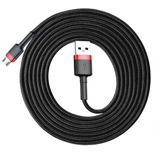 Кабель Baseus USB Cable to microUSB Cafule 2m Black / Red (CAMKLF-C91): Довжина 2 м