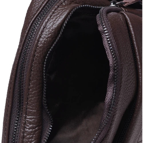 Мужская сумка через плечо Borsa Leather коричневая (K11169a-brown): Стиль Повседневный (Casual)