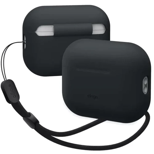 Чехол для наушников Elago Silicone Basic Case with Nylon Lanyard Black (EAPP2SC-BA+ROSTR-BK) for Apple AirPods Pro 2