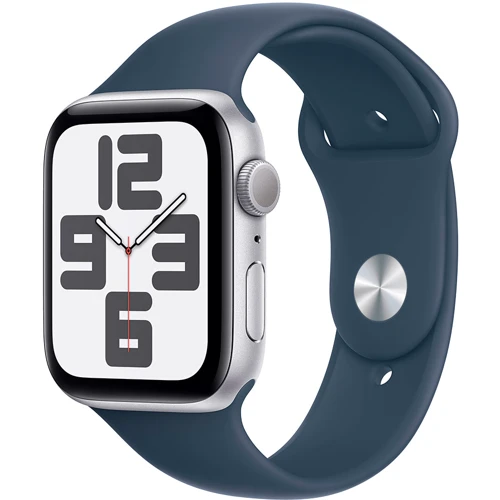 Apple Watch SE 2 2023 44mm GPS Silver Aluminum Case with Storm Blue Sport Band - M/L (MREE3) UA: Материал корпуса алюминий