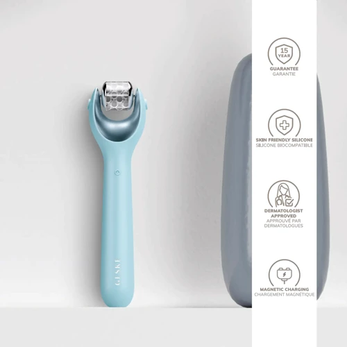 Электронный роллер для лица с микроиглами GESKE MicroNeedle Face Roller 9в1 turquoise фото 4