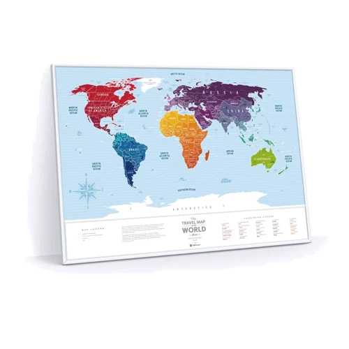 Скретч-карта мира Travel Map Silver World (Eng)