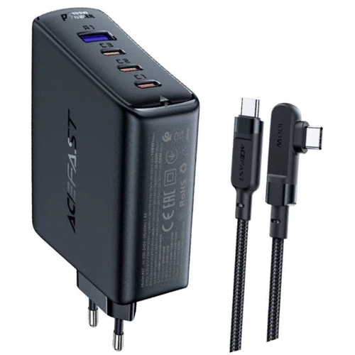 

Acefast Wall Charger 3xUSB-C+USB A37 100W USB-C Cable Black