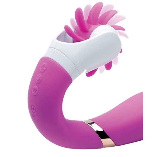 G-Licker 12X Silicone Vibe with Clitoral Stimulation - стимулятор, 15x3.8 см