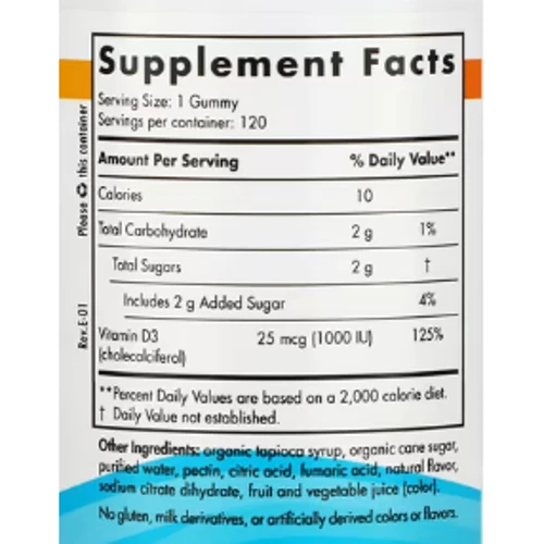 Nordic Naturals Vitamin D3 Вітамін D3 1000 МО лісова ягода 60 жувальних таблеток: Тип Витамин D