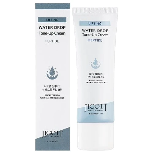 Jigott Lifting Peptide Water Drop Tone Up Cream Увлажняющий крем для лица пептиды 50 ml