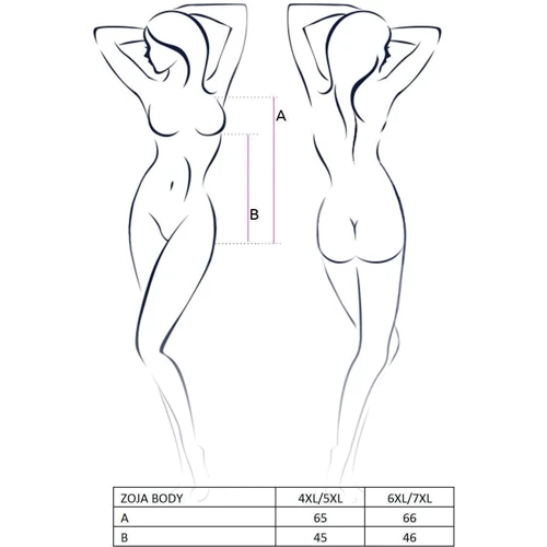 Боди со шнуровкой Passion ZOJA BODY black 4XL/5XL