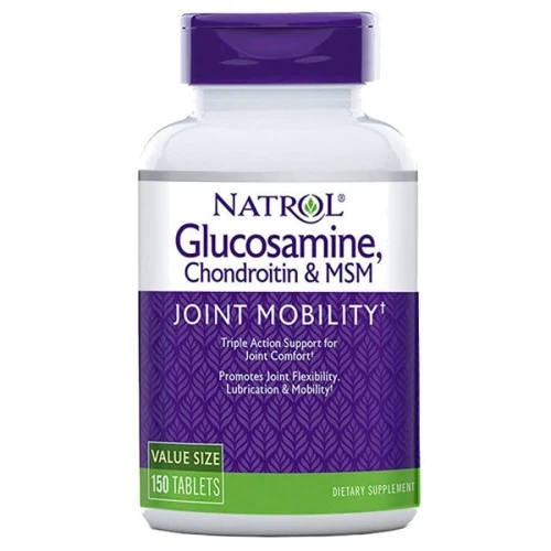 Natrol Glucosamine Chondroitin MSM Глюкозамін, Хондроїтин і МСМ 150 таблеток