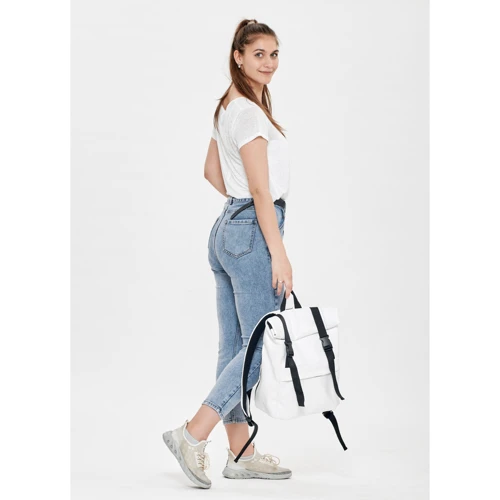 Женский рюкзак Sambag RollTop Milton белый (24211008: Фактура Матовая, Гладкая