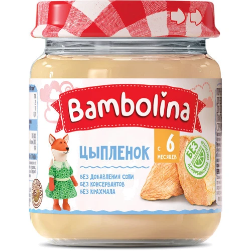 Пюре Bambolina Цыпленок 100 г (4813538007047)