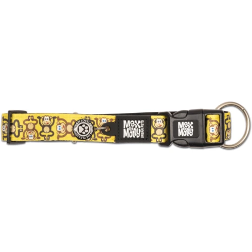 Нашийник для собак Max & Molly Urban Pets Smart ID Collar - Monkey Maniac/XS 22-35 см (4894512050570): Колір желтый