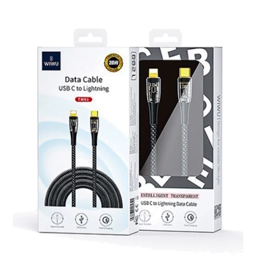 Кабель WIWU Data Cable Series USB-C to Lightning 20W 1.2m Black (TM01): Довжина 1.2 м