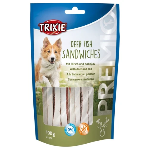 Лакомство Trixie Premio Deer Fish Sandwiches с оленем и треской 100 г (4011905318684)
