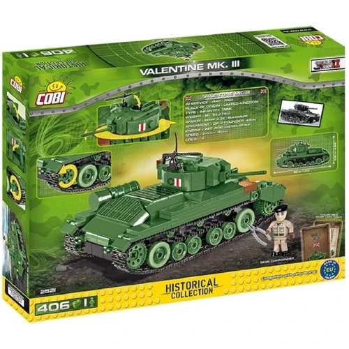 Конструктор COBI Пехотний танк Валентайн, 406 деталей COBI-2521: Серия World Of Tanks