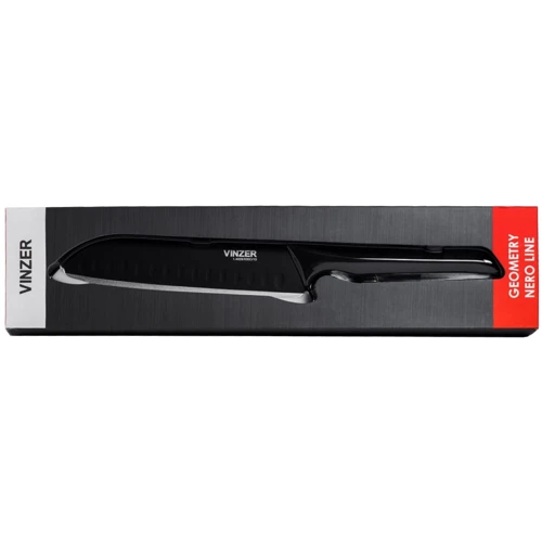 Нож VINZER Santoku Geometry Nero Line 12.7 см (89301): Рукоятка Высокоуглеродистая сталь