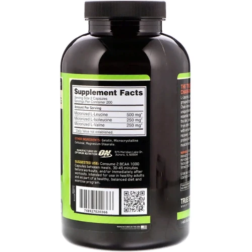 Амінокислота для спорту Optimum Nutrition BCAA 1000 400 Capsules: Смак Без смаку