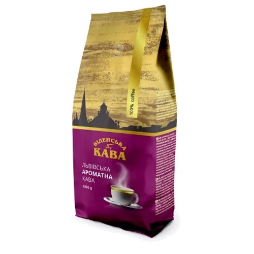 Кава Віденська кава Львівська Ароматна у зернах 1 кг (4820000371575)