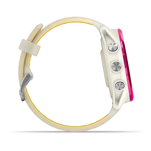 Смарт-часы Garmin Forerunner 570 42mm Raspberry Aluminium with Translucent Bone/Mango Band (010-02970-02): Особенности Функция звонка, Динамик (громкая связь), Голосовой помощник, Встроенный микрофон, Термометр, Компас, Барометр, Бесконтактная оплата, Влагозащищенные
