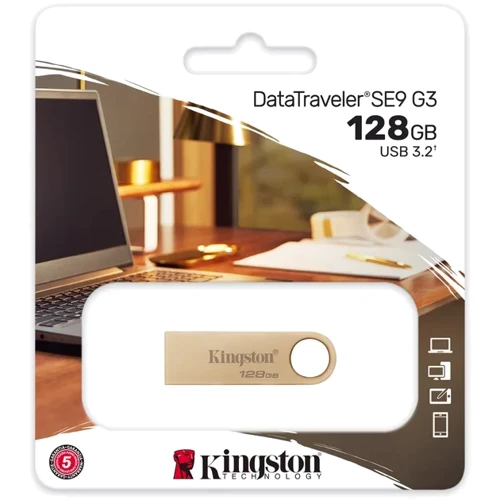 USB-флешка Kingston 128GB DataTraveler SE9 G3 USB 3.2 Gold (DTSE9G3/128GB) фото 10