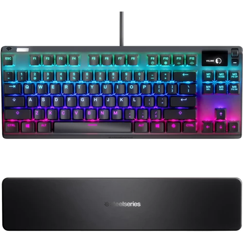 Клавіатура STEELSERIES APEX 7, TKL red switch (64646): Додатково без цифрового блоку, підсвічування клавіш, підставка під зап'ястя