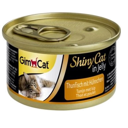 Влажный корм GimCat Shiny Cat для кошек с тунцом и курицей 70g (4002064413105)