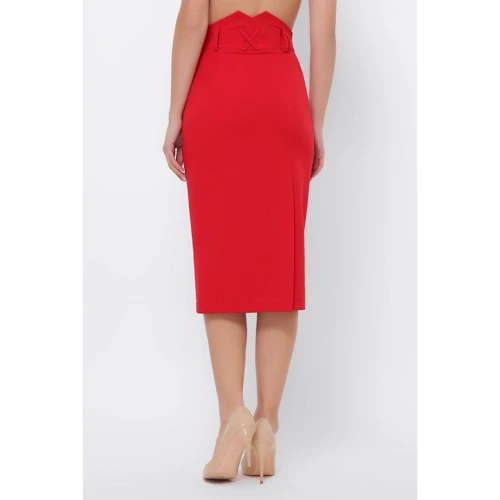 Юбка FashionUp YUB-1071A-L 46 красная карандаш удлиненная миди: Состав Вискоза, Полиэстер, Эластан