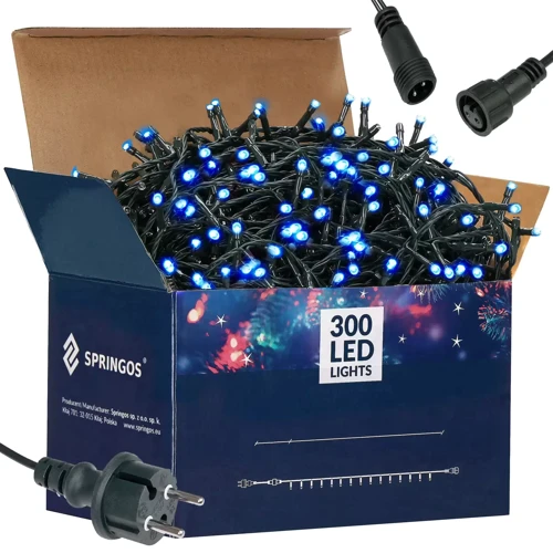 Гирлянда уличная (наружная) Springos 18 м 300 LED CL0327 Blue: Количество ламп 300