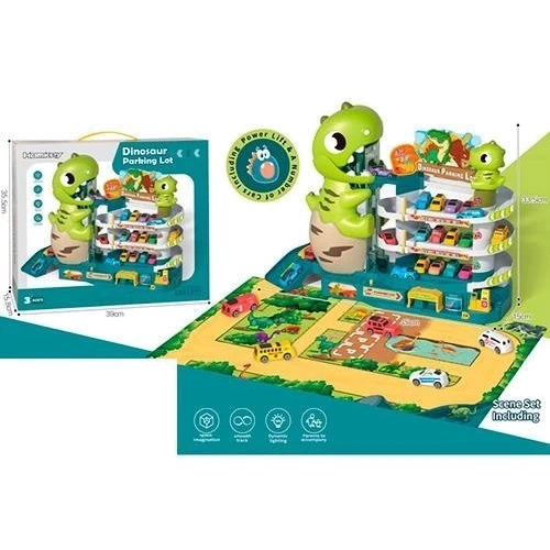 Гараж 3310A (3 этажа, машинки, лифт-динозавр): Производитель Noname