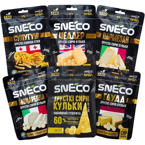 Набор сыра хрустящего snEco Optimal сушеный 6 шт 168 г (4823095009910)