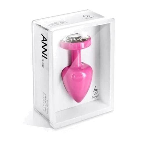 Анальная пробка со стразом Diogol ANNI round pink 30мм