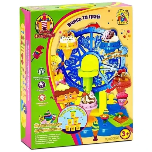 Тесто для лепки 4FUN Game Club Замок сладостей (6 баночек теста, формочки, набор насадок) (7223): Возраст от 3-х лет